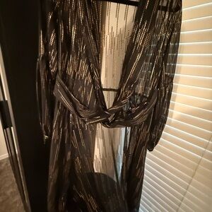 Express Black and Gold Sheer Dress